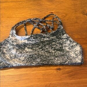 Athleta Black Ribbed Sports Bra